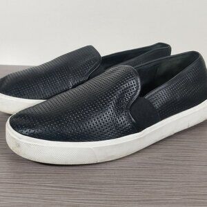 Vince Blair 5 Slip-On Sneaker, Black Leather, Womens Size 8.5 M / 38.5